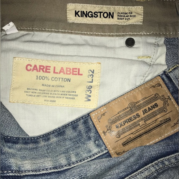 Used men’s Express Kingston bootcut jeans, size 36W x 32L - Picture 4 of 6